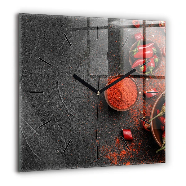 Szögletes fali üvegóra 60x60 Piros paprika