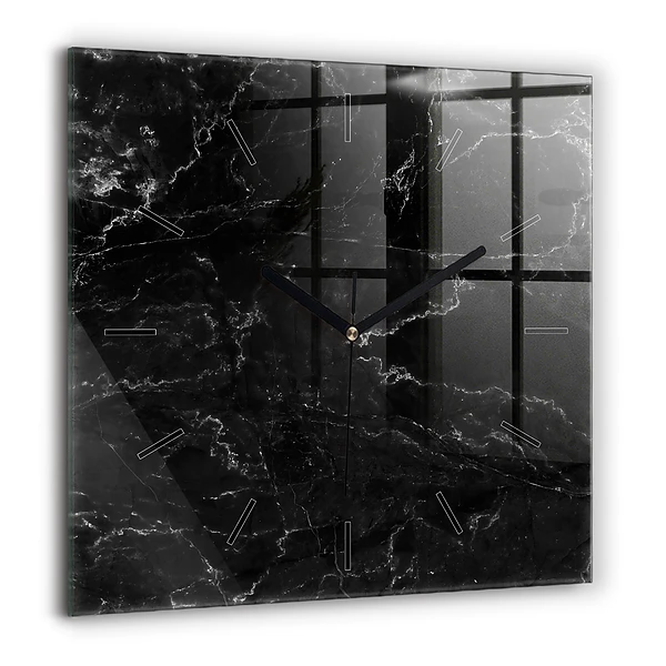 Négyzet alakú üvegóra 60x60 Fekete márvány