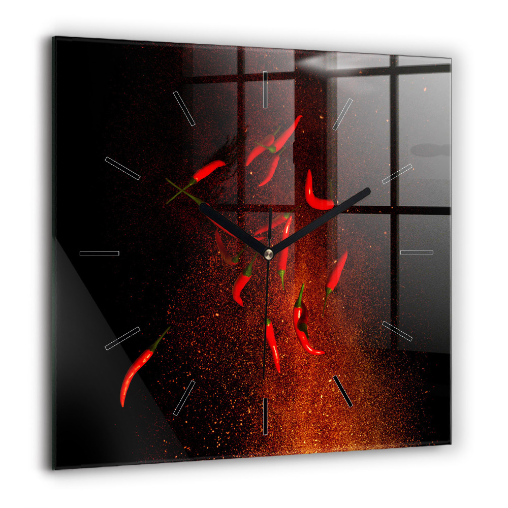 Szögletes fali üvegóra 60x60 Chilipaprika