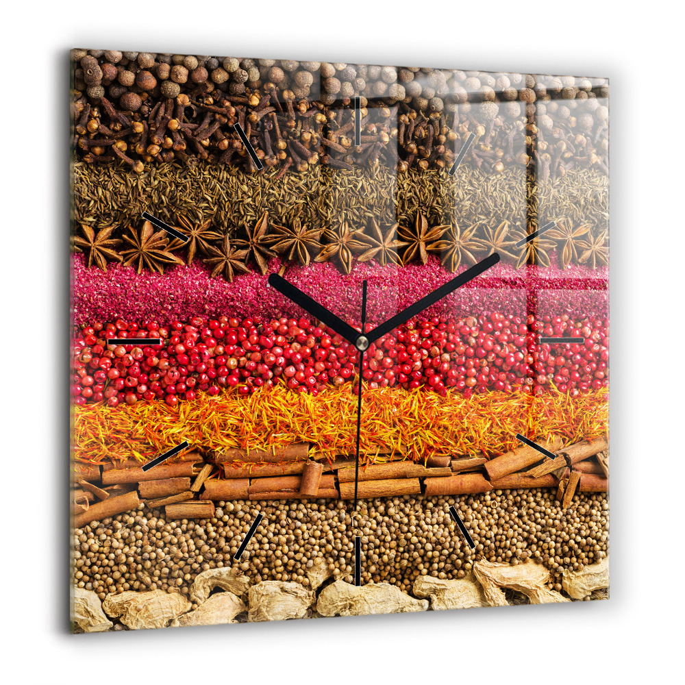 Szögletes fali üvegóra 60x60 Fűszerek sorai