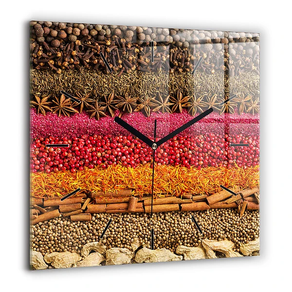 Szögletes fali üvegóra 60x60 Fűszerek sorai