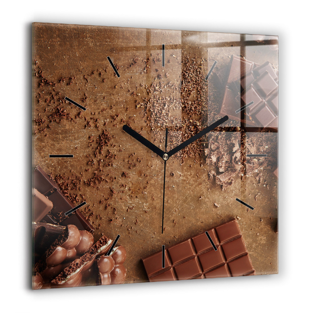 Négyzet alakú üvegóra 60x60 Csokoládé
