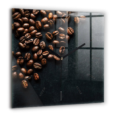 Négyzetes üvegóra 60x60 Kávébabok