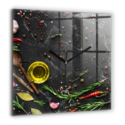 Szögletes fali üvegóra 60x60 Fűszerek a pulton