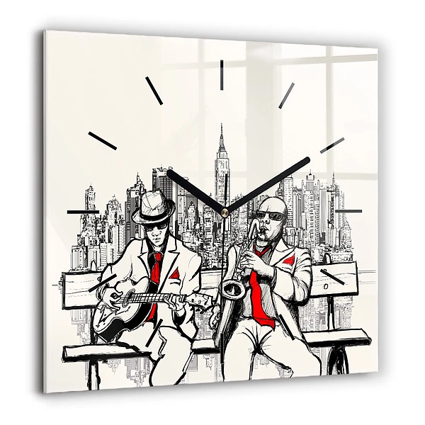 Négyzetes üvegóra 60x60 Jazz New Yorkban
