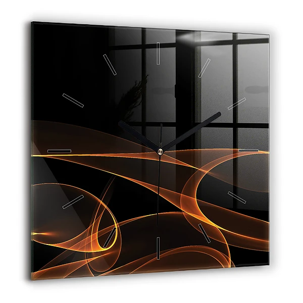 Szögletes üvegóra 60x60 Narancssárga vonalak