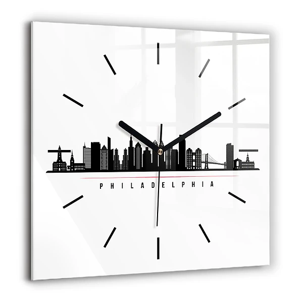 Szögletes fali üvegóra 60x60 Illusztráció Philadelphia
