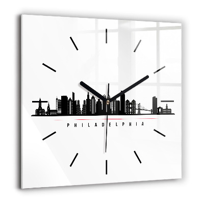 Szögletes fali üvegóra 60x60 Illusztráció Philadelphia