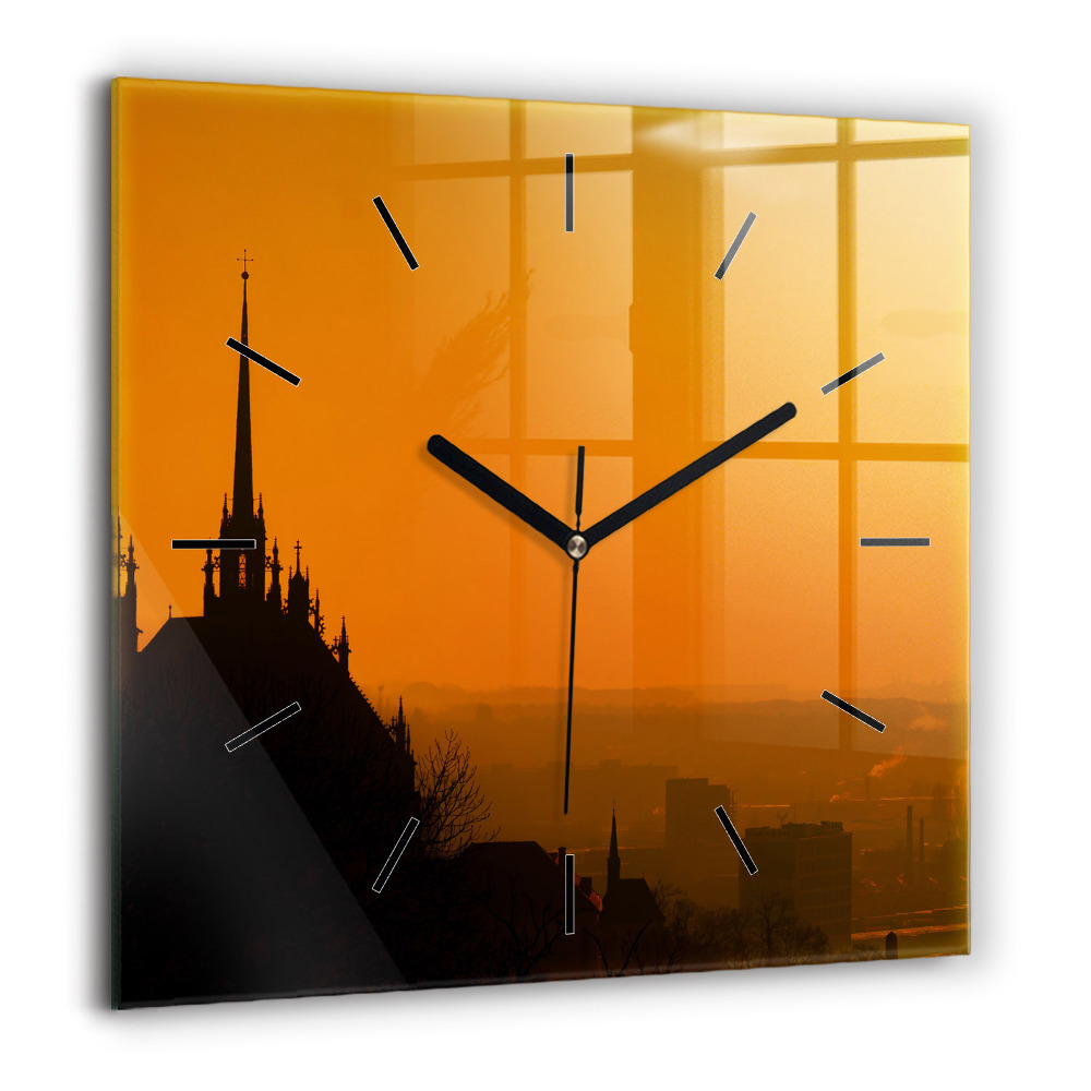 Négyzet alakú üvegóra 60x60 A brünni székesegyház látképe