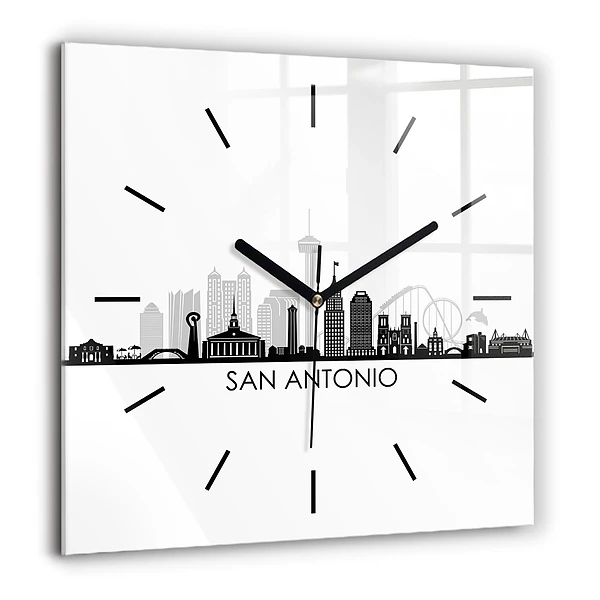 Négyzet alakú üvegóra 60x60 San Antonio városa Texas államban