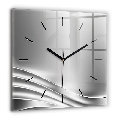 Négyzetes üvegóra 60x60 Ezüst absztrakció