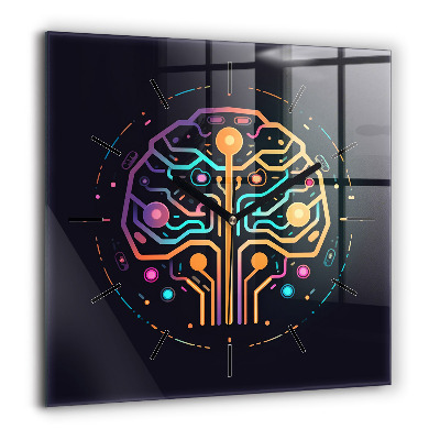 Négyzet alakú üvegóra 60x60 Színes absztrakció