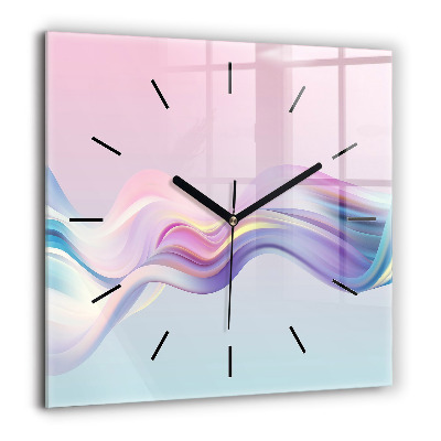 Szögletes üvegóra 60x60 Hullámok pasztell absztrakciója
