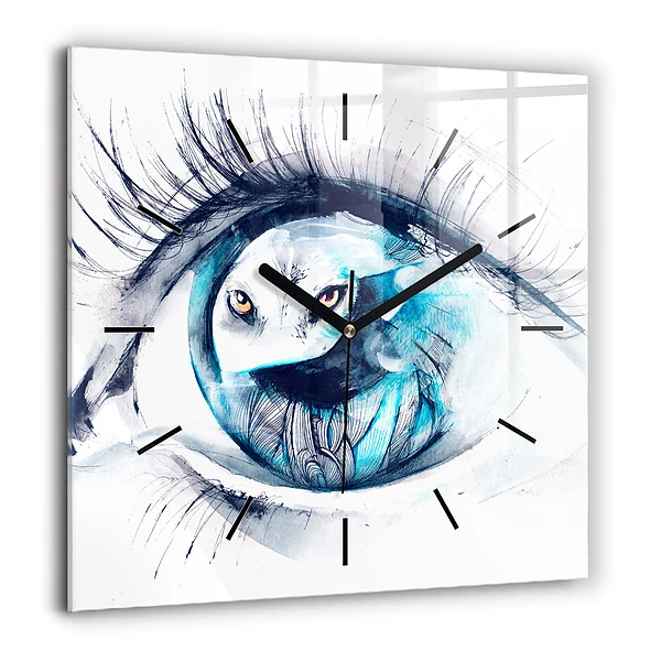 Négyzetes üvegóra 60x60 Farkasszem illusztrációja