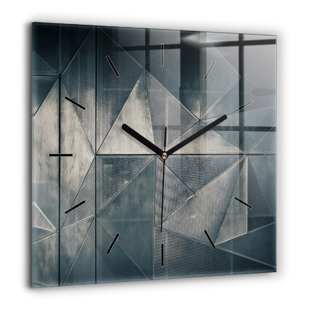 Szögletes üvegóra 60x60 Fém absztrakt háromszögek