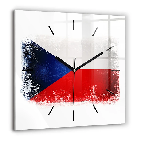 Szögletes üvegóra 60x60 Cseh Köztársaság zászló