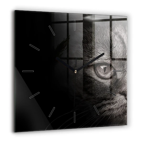 Szögletes üvegóra 60x60 Skót kutya és macska