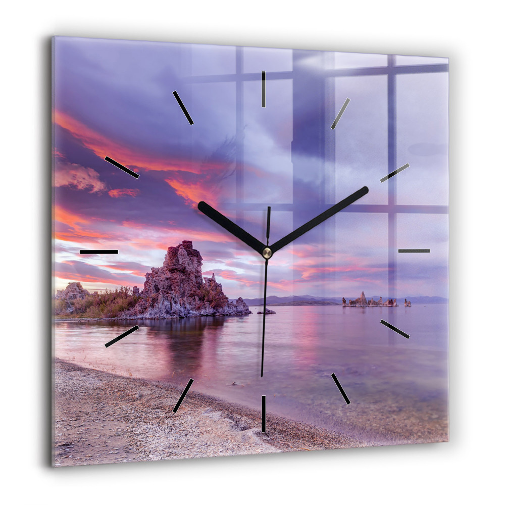 Szögletes fali üvegóra 60x60 Napfelkelte Kaliforniában