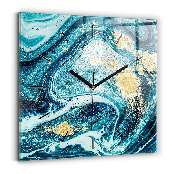 Négyzet alakú üvegóra 60x60 Absztrakt márvány