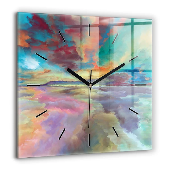 Szögletes fali üvegóra 60x60 Absztrakt tájkép