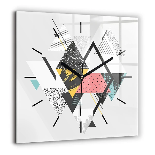 Szögletes üvegóra 60x60 Geometrikus minta