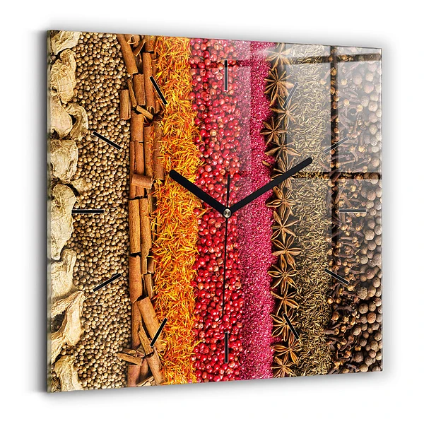 Szögletes üvegóra 60x60 Fűszerek sorai