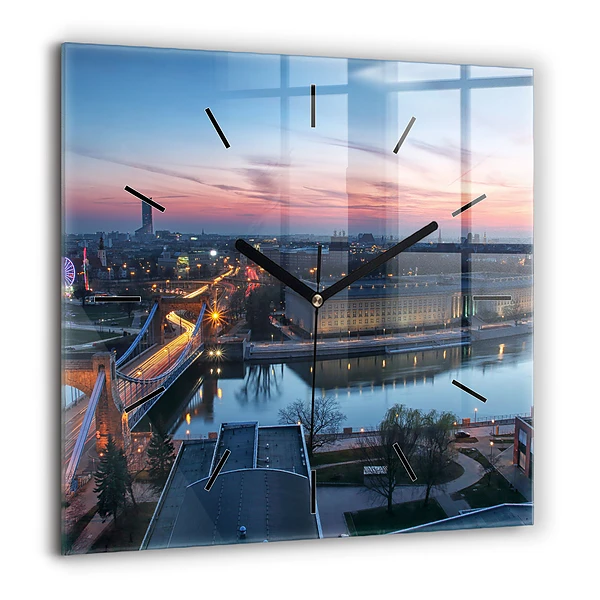 Négyzet alakú üvegóra 60x60 Wrocław drónról