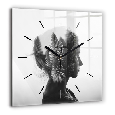 Négyzet alakú üvegóra 60x60 Női portré