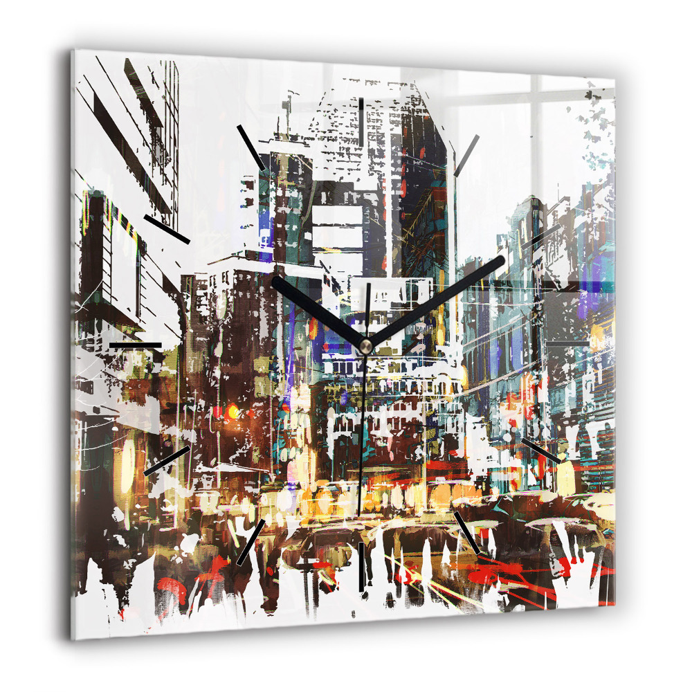 Négyzetes üvegóra 60x60 New York City