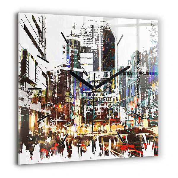 Négyzetes üvegóra 60x60 New York City