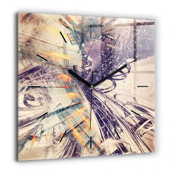 Szögletes üvegóra 60x60 Absztrakt mechanizmus