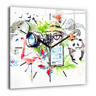 Szögletes üvegóra 60x60 Zoológus