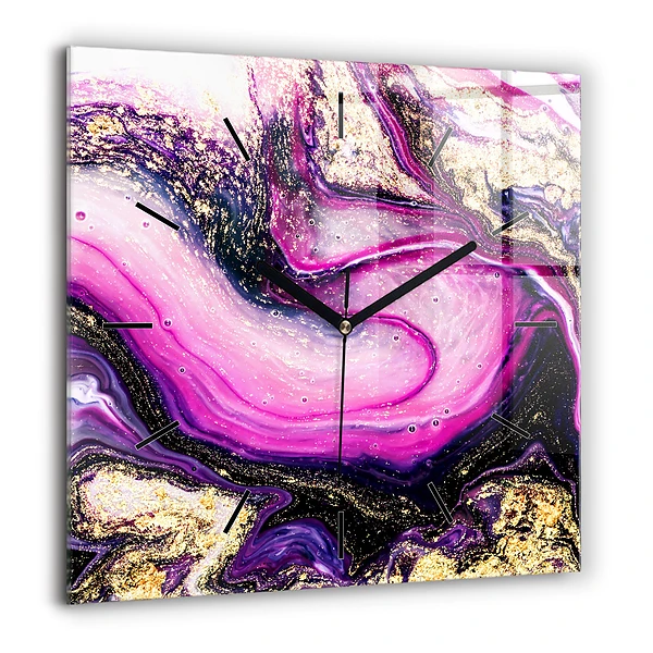 Négyzet alakú üvegóra 60x60 Absztrakt márvány