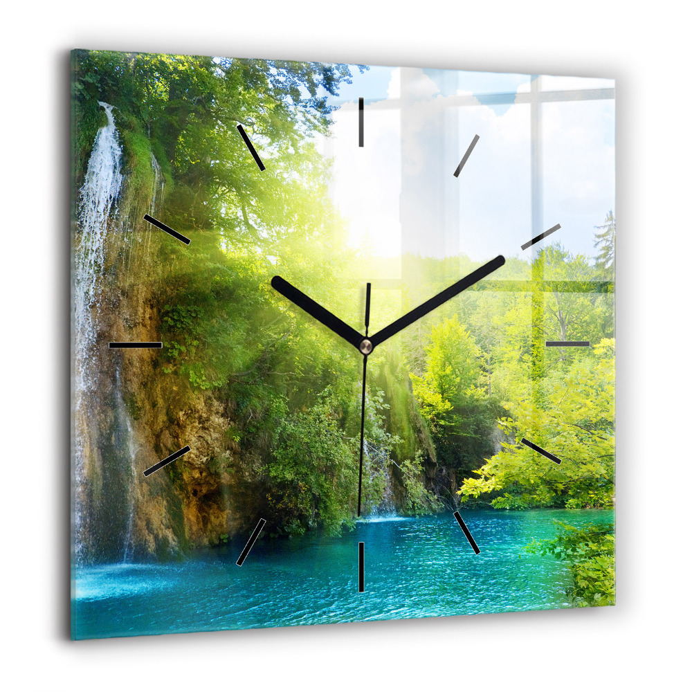Szögletes fali üvegóra 60x60 Lagúnás táj
