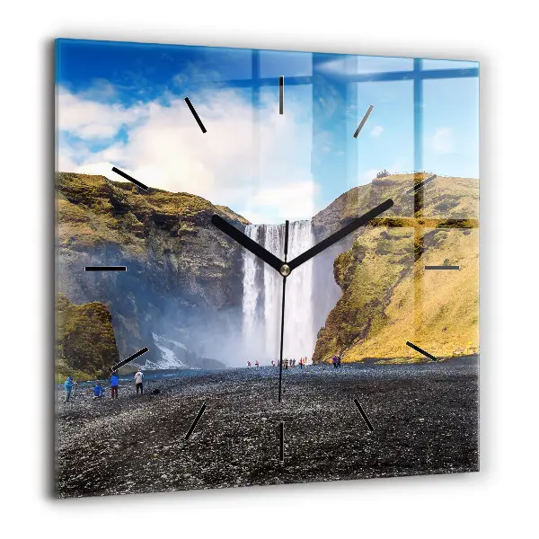 Négyzet alakú üvegóra 60x60 Vízesés Izlandon