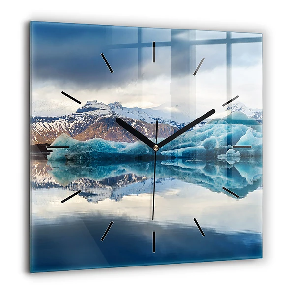 Szögletes üvegóra 60x60 Jokulsarlon tó Izland