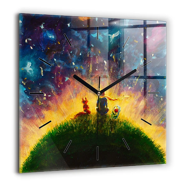 Szögletes fali üvegóra 60x60 Absztrakt kis herceg