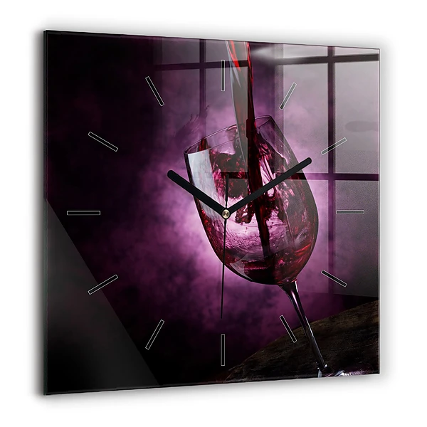 Szögletes üvegóra 60x60 Borospohár