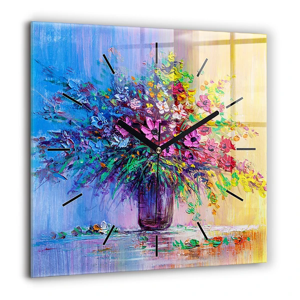Négyzet alakú üvegóra 60x60 Virágok vázában