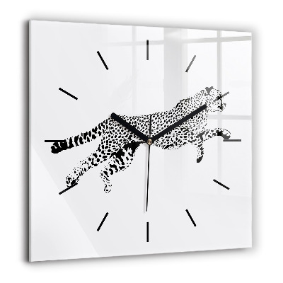 Szögletes fali üvegóra 60x60 Egy párduc sziluettje