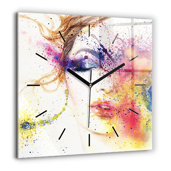 Szögletes üvegóra 60x60 Egy titokzatos nő portréja