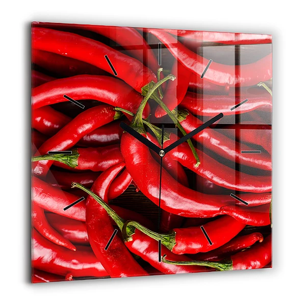 Négyzetes üvegóra 60x60 Csípős paprika
