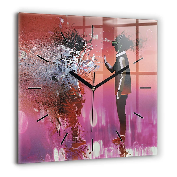 Négyzetes üvegóra 60x60 Cyberspace