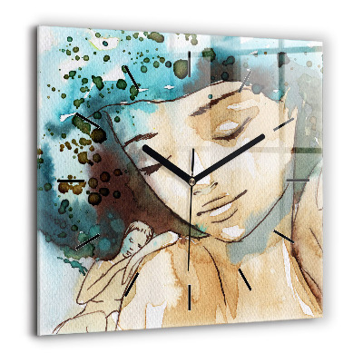 Szögletes fali üvegóra 60x60 Absztrakció Nő