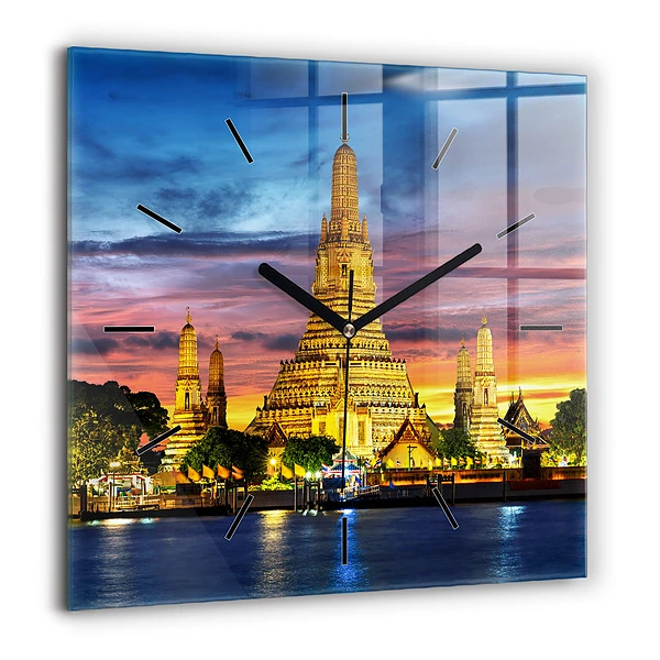 Négyzetes üvegóra 60x60 Templom Bangkokban