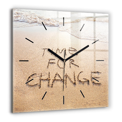 Szögletes üvegóra 60x60 Idézet a tengerparton