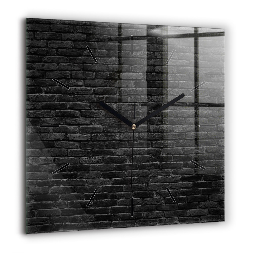 Négyzet alakú üvegóra 60x60 Sötét téglafal