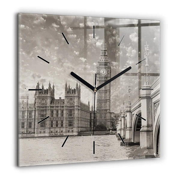Szögletes üvegóra 60x60 London Anglia Big Ben