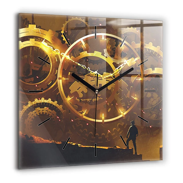 Négyzet alakú üvegóra 60x60 Idő - Mechanizmus