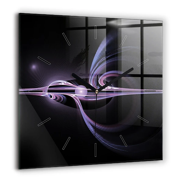 Szögletes üvegóra 60x60 Lila absztrakció